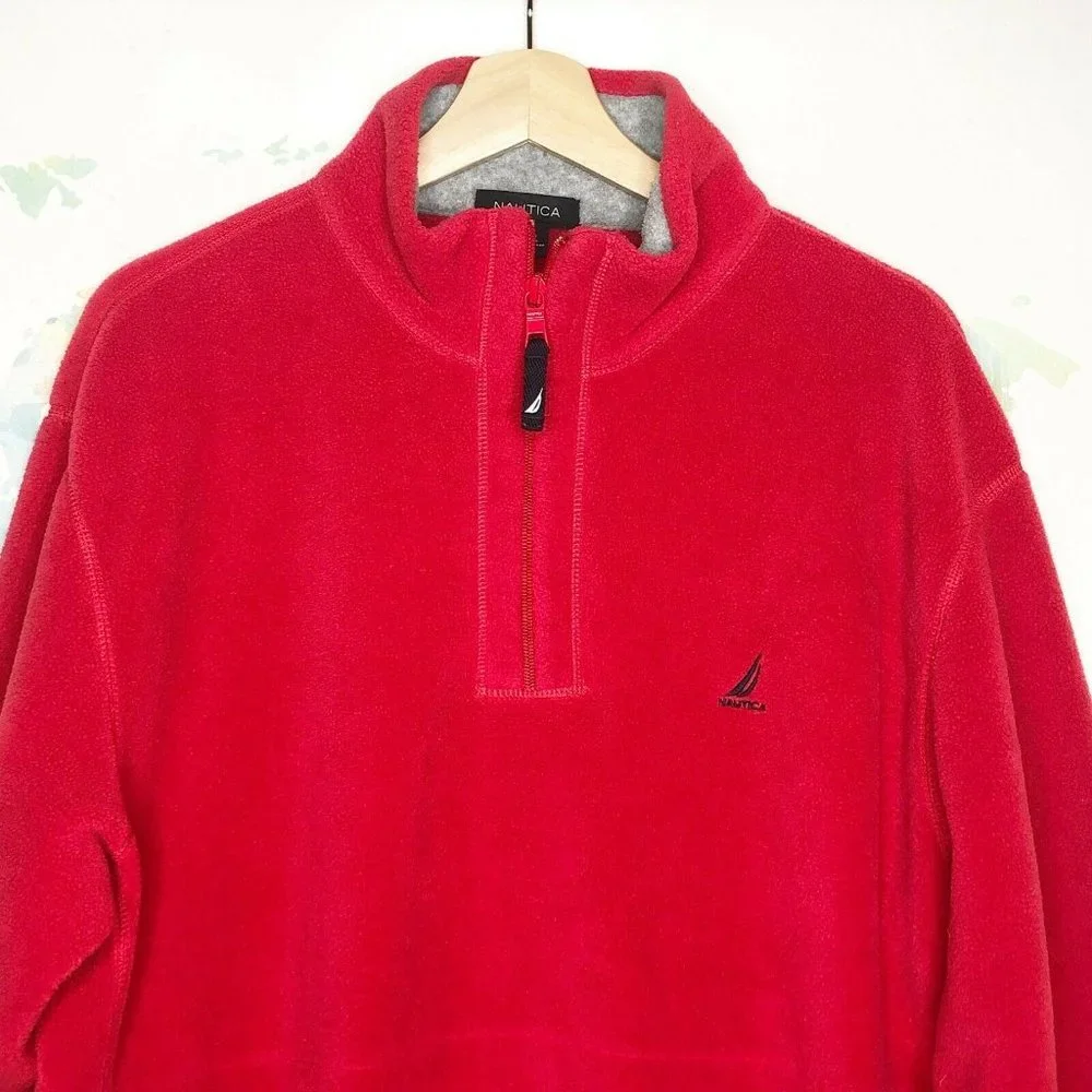 Nautica Fleece Pullover Size Medium M Quarter Zip
